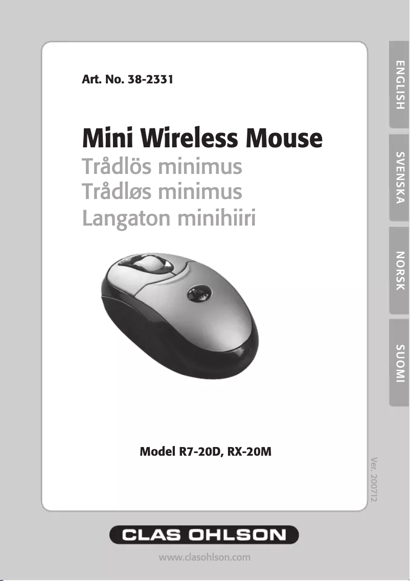 Page 1 de la notice Manuel utilisateur A4Tech RX-20M