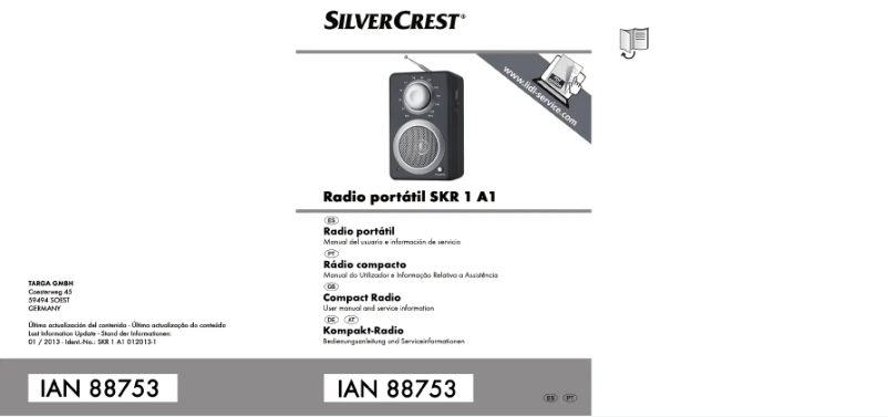Page n°1 - Manuel utilisateur SilverCrest SKR 1 A1