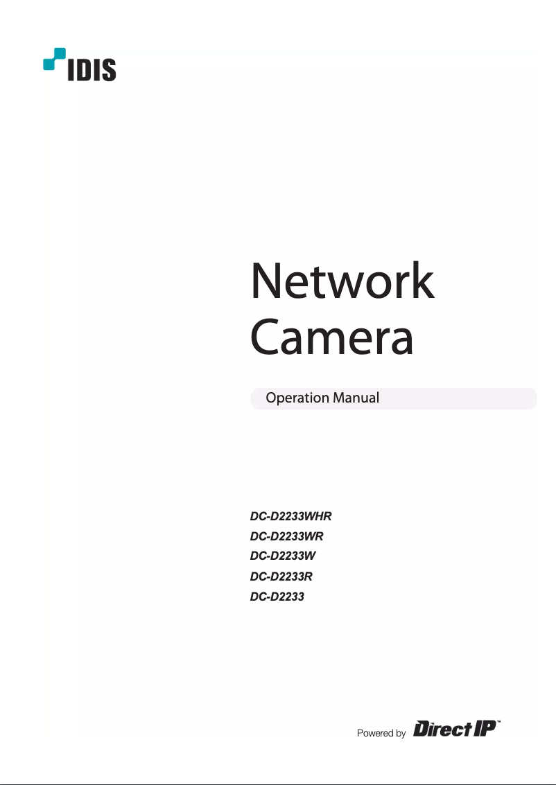 Page 1 de la notice Manuel utilisateur IDIS DC-D2233WR