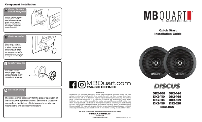 Page n°1 - Mode d'emploi MB Quart Discus DK2-168