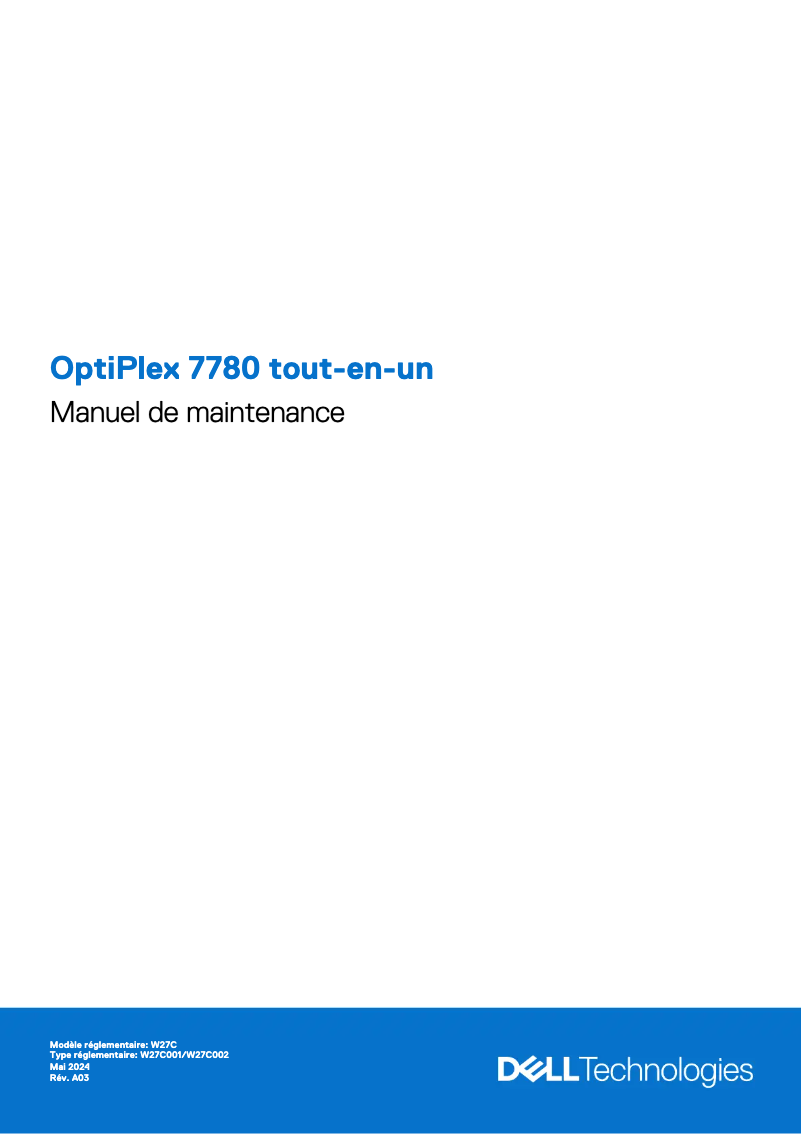 Image de la première page du manuel de l'appareil OptiPlex 7780