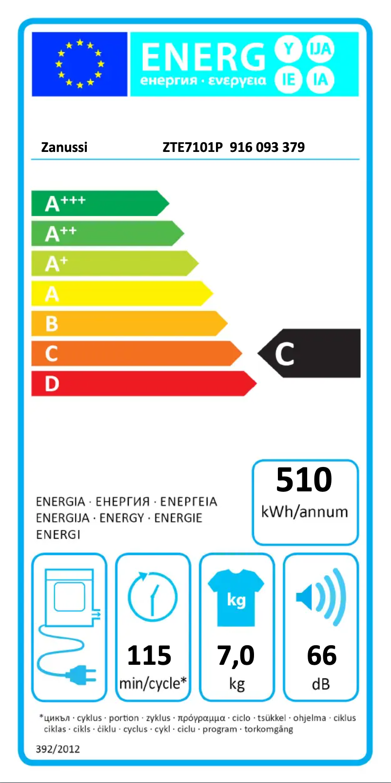 Page 1 de la notice Manuel utilisateur Zanussi ZTE 7101 P