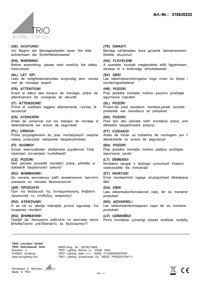 Image de la première page du manuel de l'appareil Robin 310630332