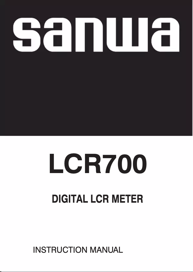 Image de la première page du manuel de l'appareil LCR700