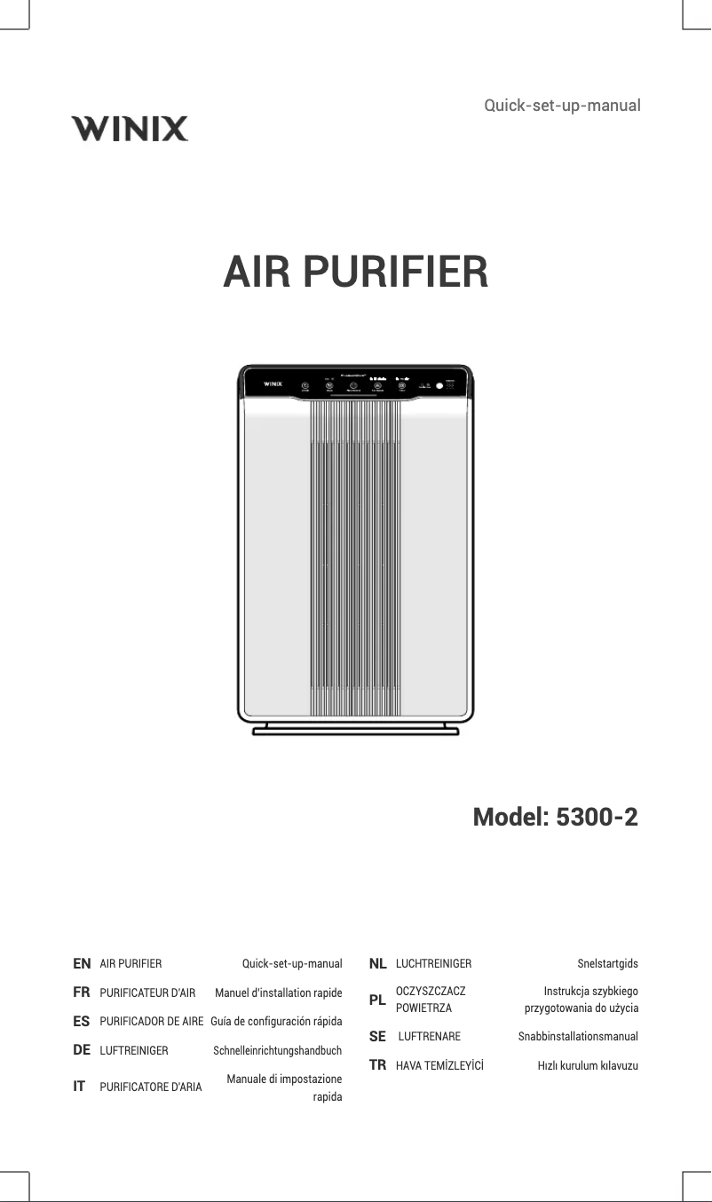 Page 1 de la notice Manuel utilisateur Winix 5300-2