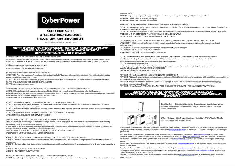 Page n°1 - Manuel utilisateur CyberPower UT1050E