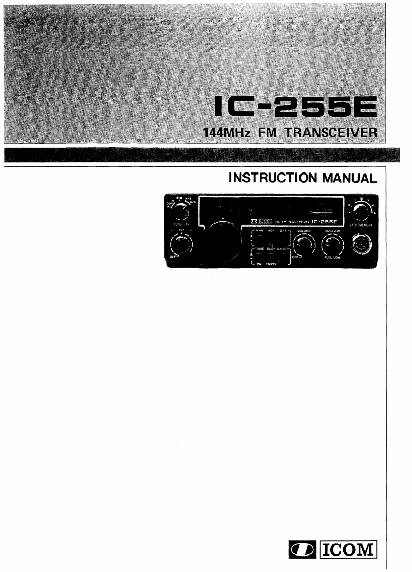 Page n°1 - Manuel utilisateur ICOM IC-255E