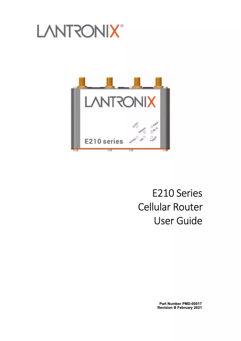 Page n°1 - Manuel utilisateur Lantronix E210