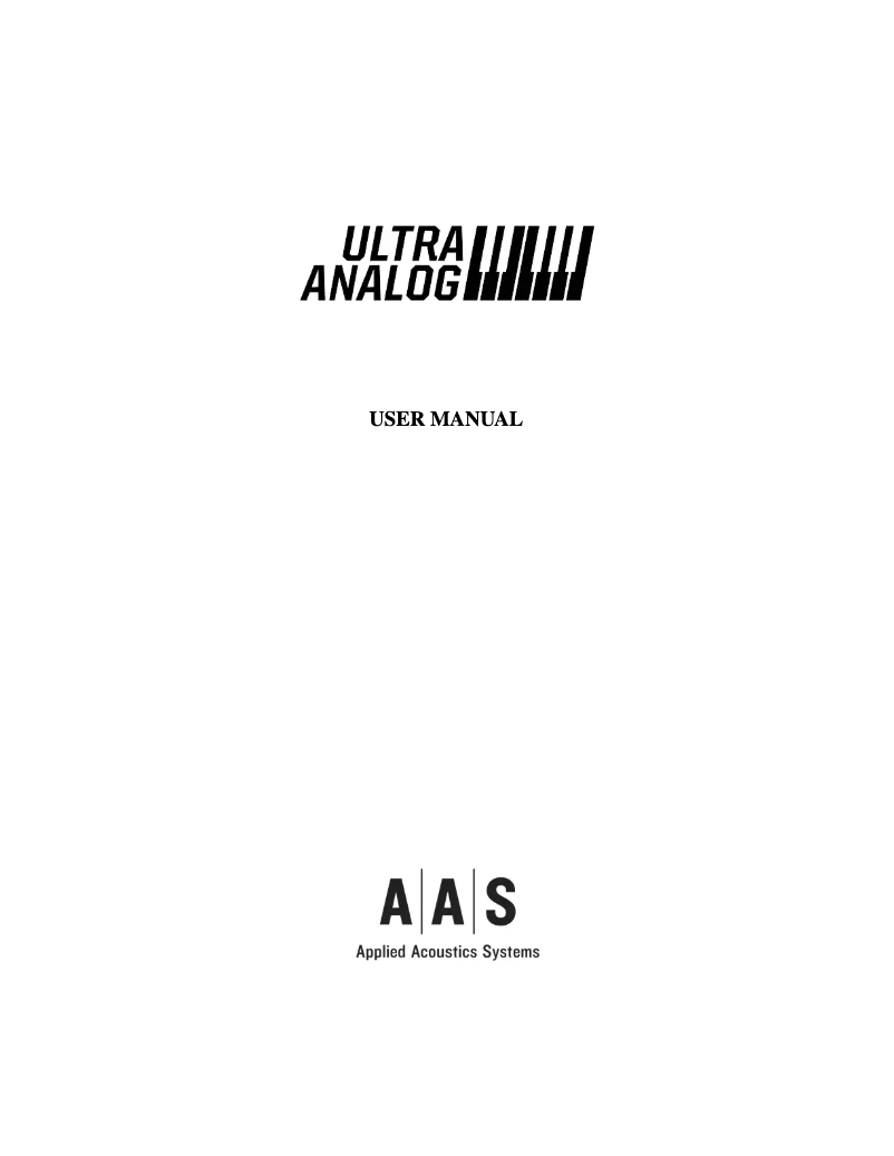Image de la première page du manuel de l'appareil Ultra Analog VA-2