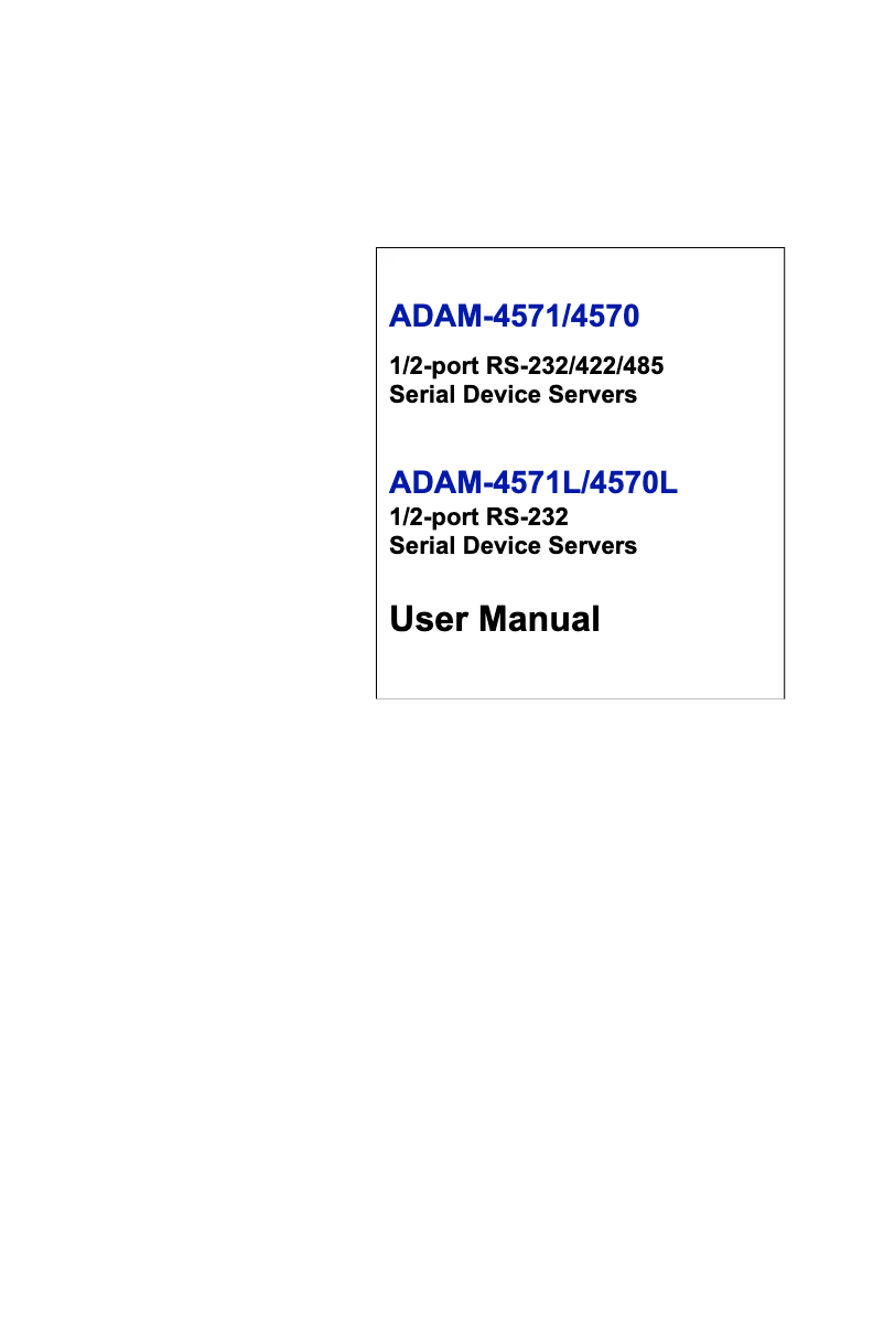 Page n°1 - Manuel utilisateur Advantech ADAM-4570