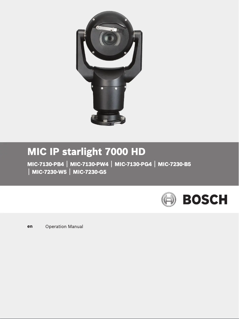 Página 1 del manual Manual de usuario Bosch MIC-7230-B5