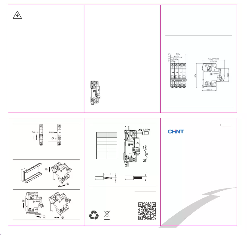 Page n°1 - Manuel utilisateur CHINT NB8-40J