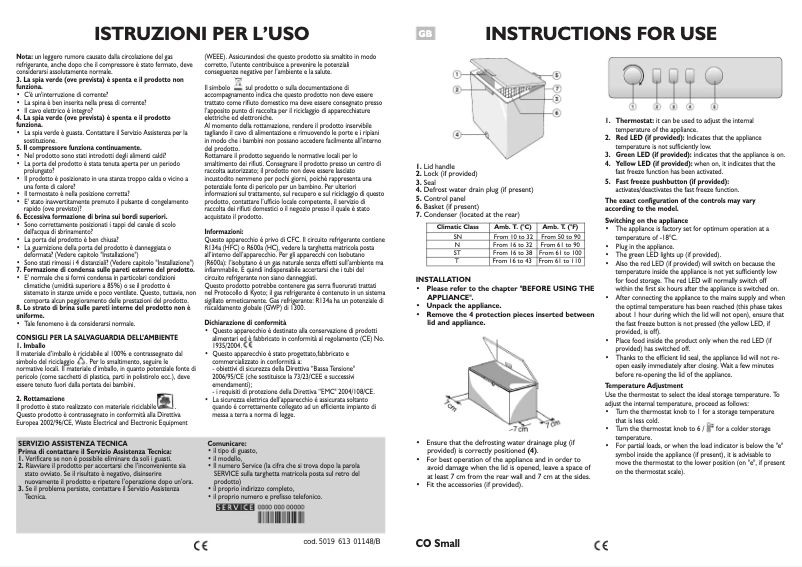 Page 1 de la notice Manuel utilisateur Ignis ICF 270/1