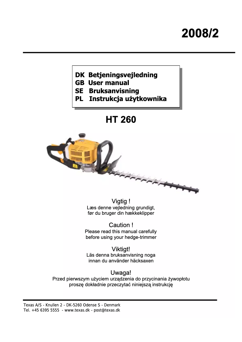 Image de la première page du manuel de l'appareil HT 260