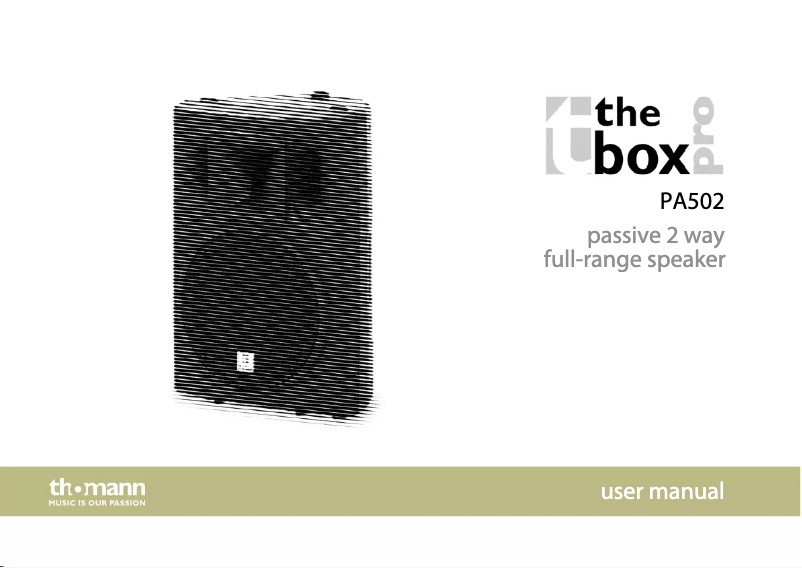 Page n°1 - Manuel utilisateur The Box PA 502