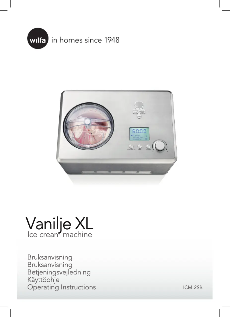 Image de la première page du manuel de l'appareil Vanilje XL ICM-2SB