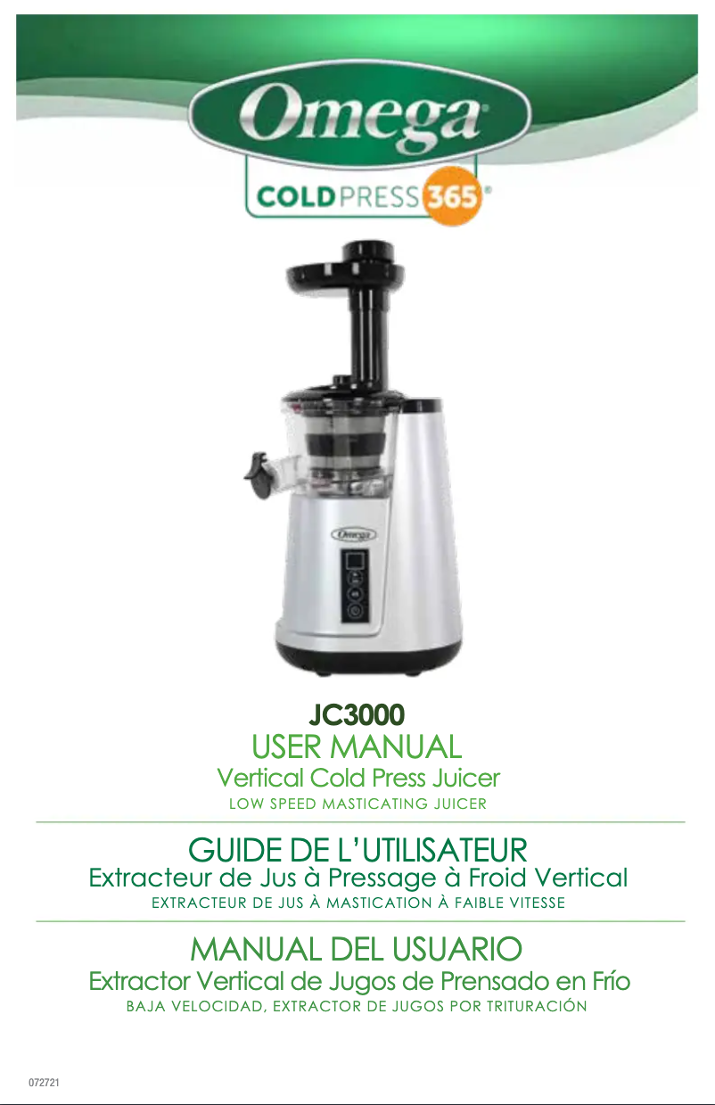 Page 1 de la notice Manuel utilisateur Omega JC3000