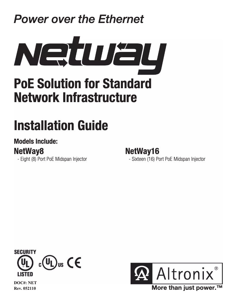 Image de la première page du manuel de l'appareil NetWay8