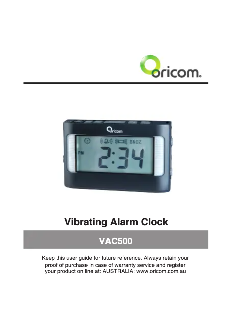 Página 1 del manual Manual de usuario Oricom VAC500