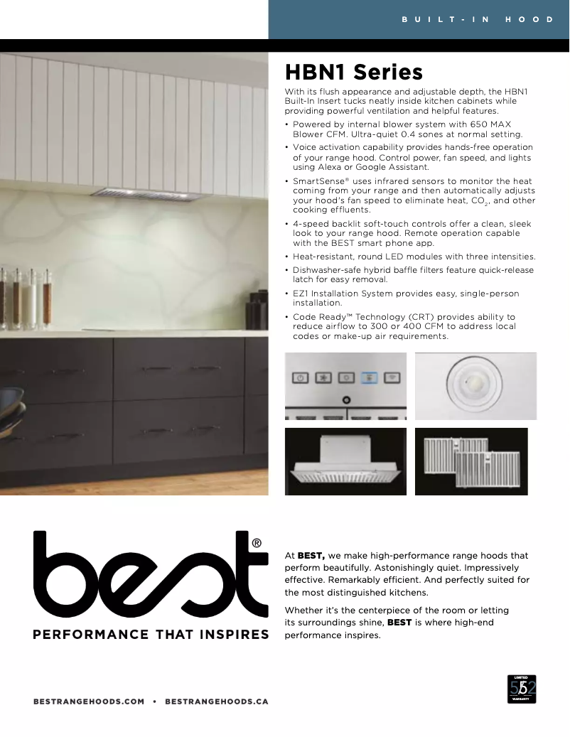 Page n°1 - Fiche technique Best HBN1246SS