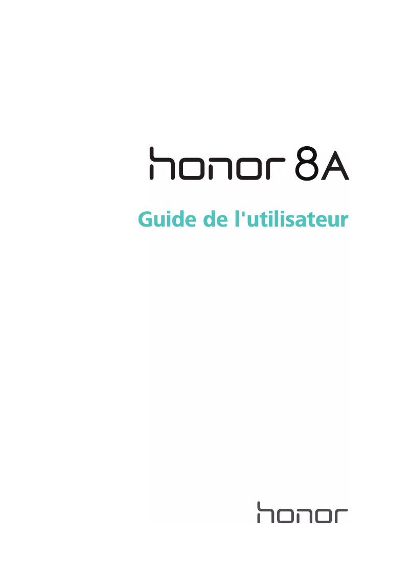 Page n°1 - Manuel utilisateur Honor 8A