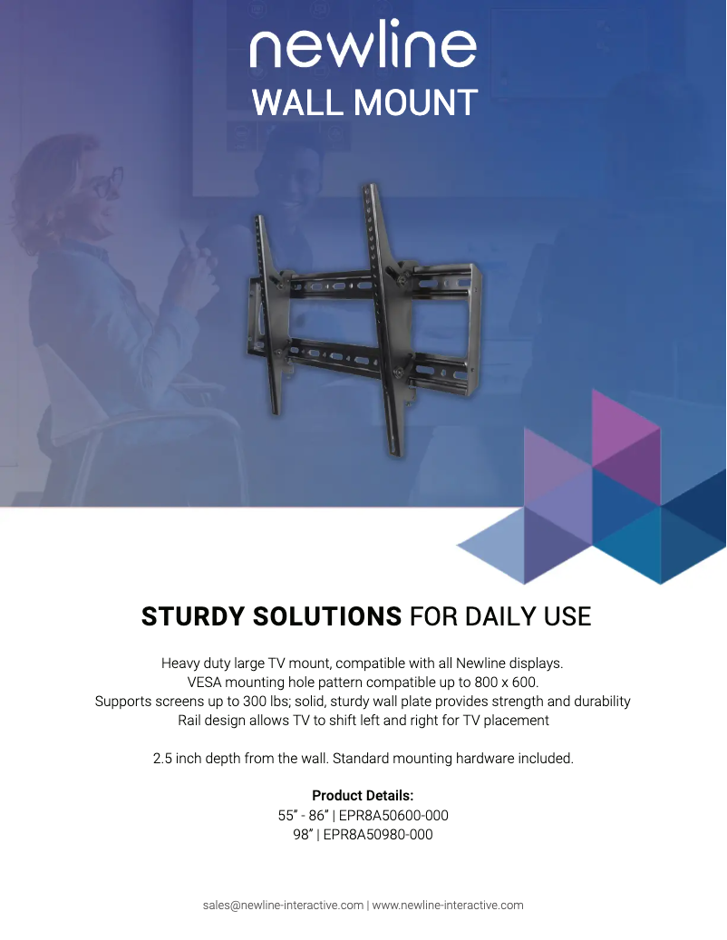 Page n°1 - Manuel utilisateur Newline EPR8A50980-000