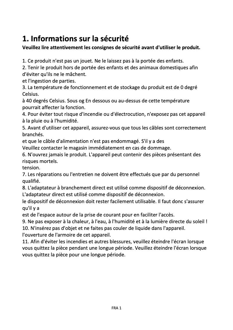 Page 1 de la notice Manuel utilisateur Denver MLE-2705