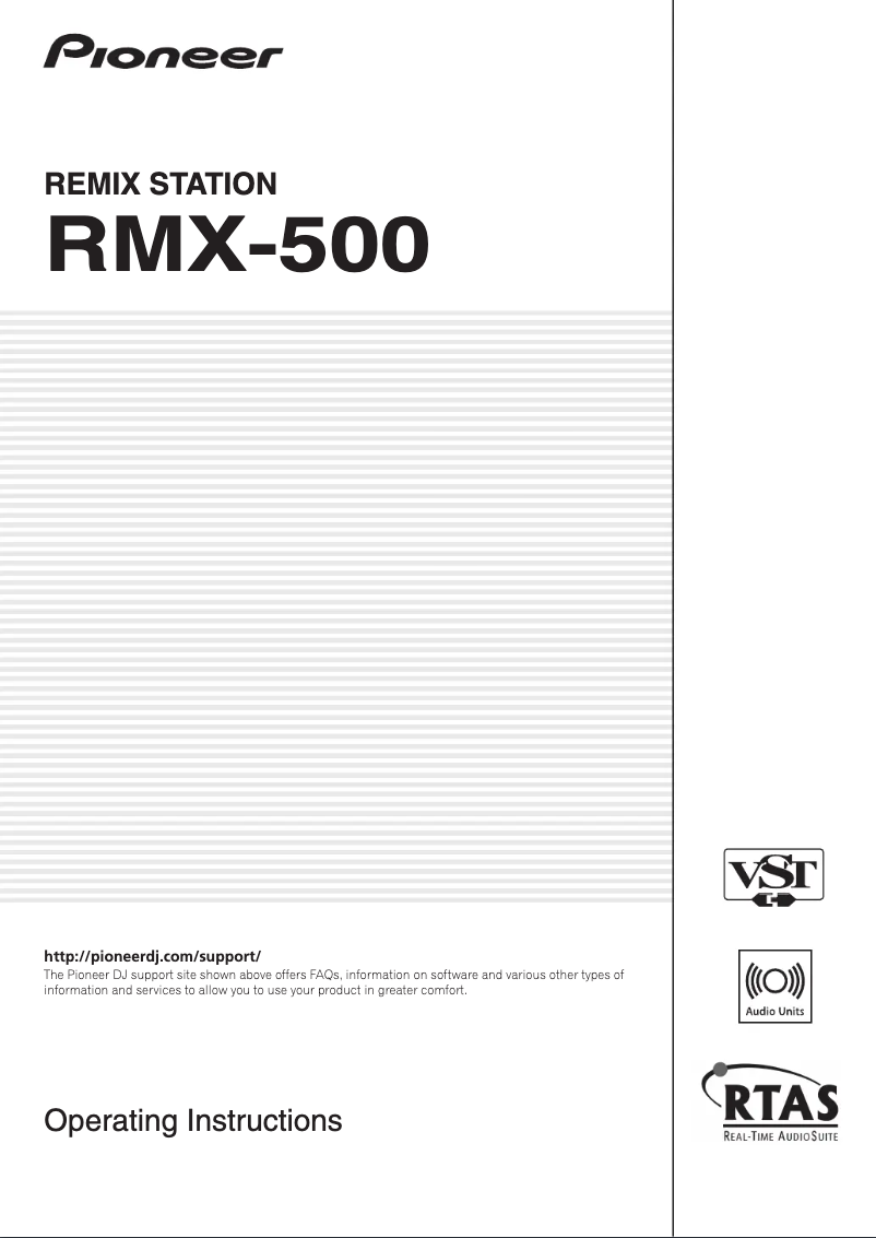 Page 1 de la notice Manuel utilisateur Pioneer RMX-500