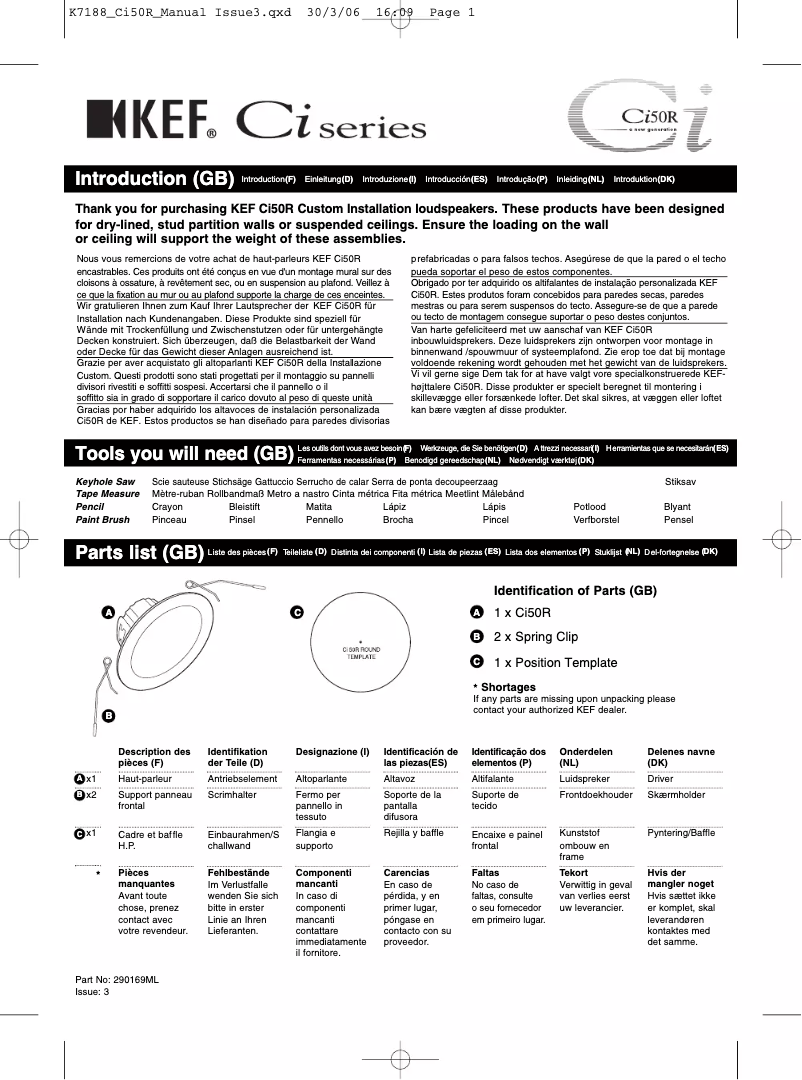 Image de la première page du manuel de l'appareil CI 50R