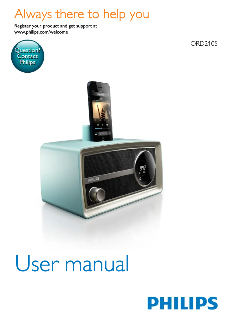 Page 1 de la notice Manuel utilisateur Philips ORD2105C
