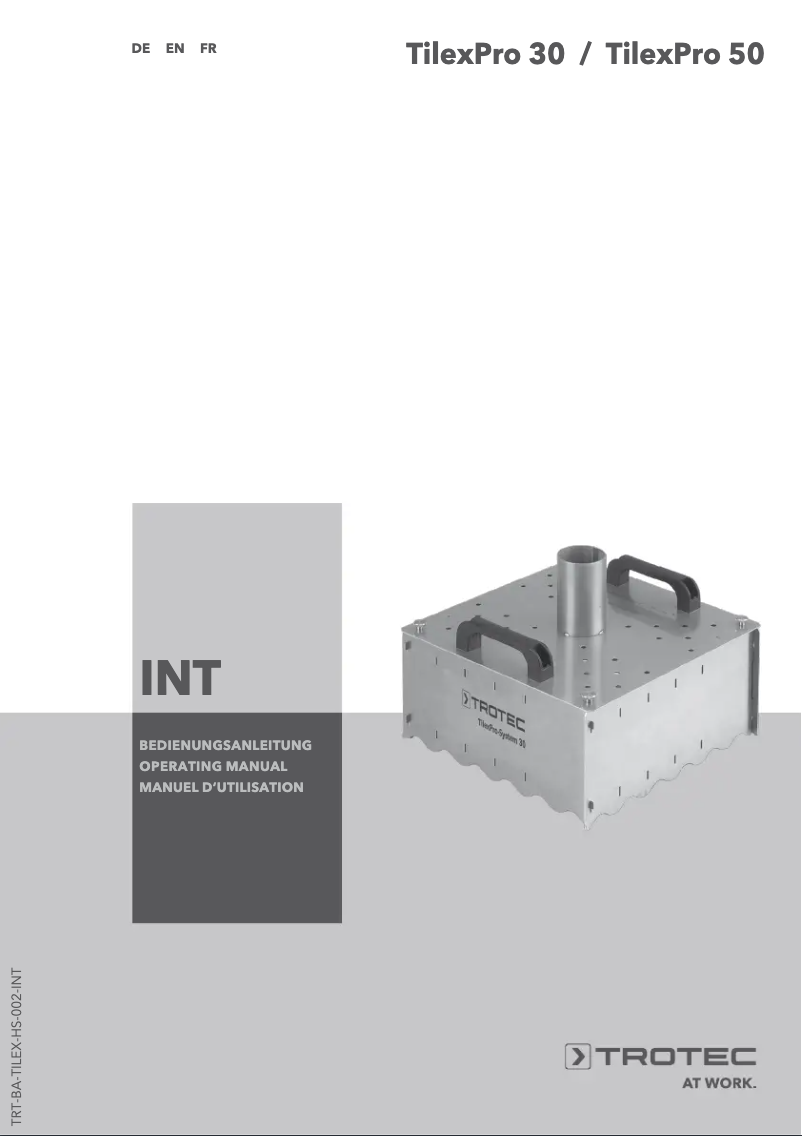 Image de la première page du manuel de l'appareil TilexPro 50
