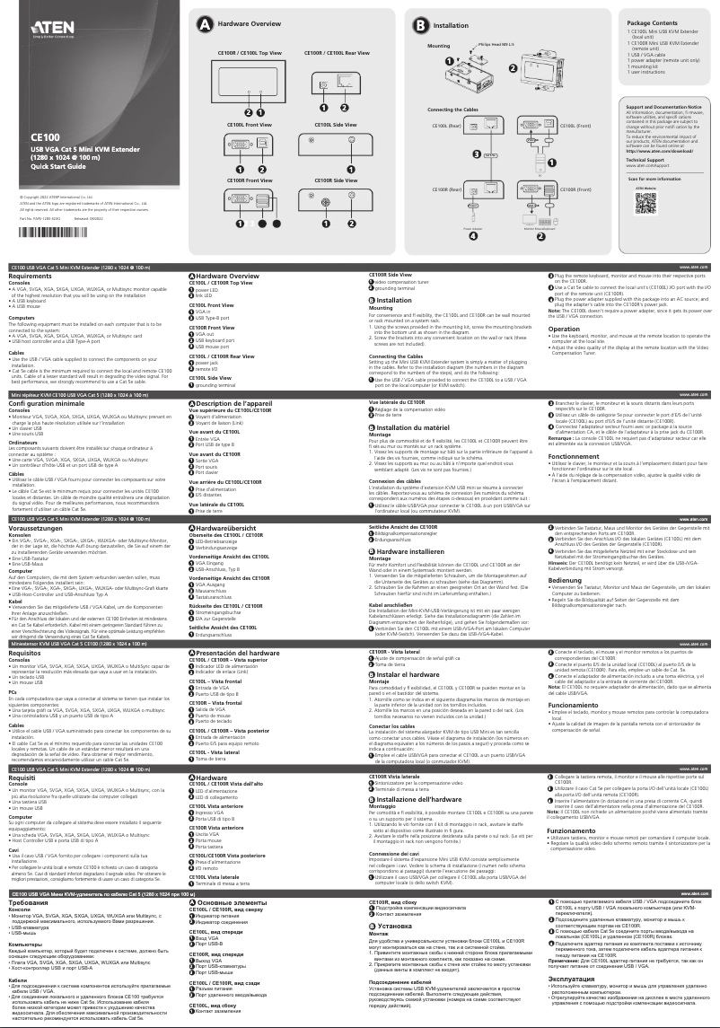 Page 1 de la notice Guide de démarrage rapide ATen CE100