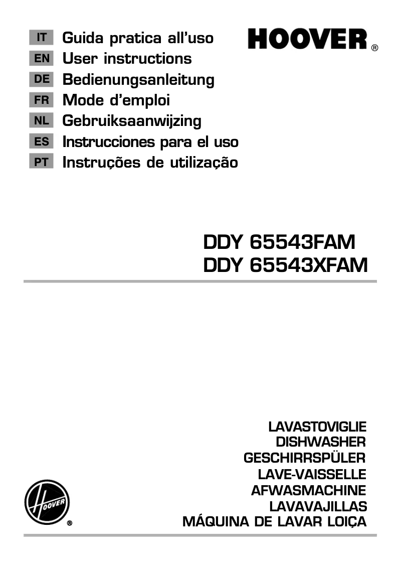 Page n°1 - Manuel utilisateur Hoover DDY 65543 XFAM