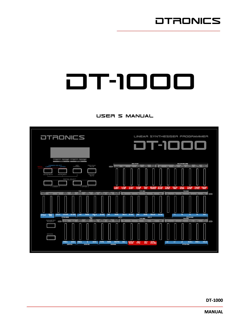 Page n°1 - Manuel utilisateur DTronics DT-1000