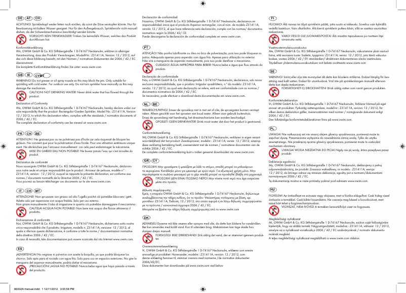 Page n°1 - Manuel utilisateur Florabest Z31411A