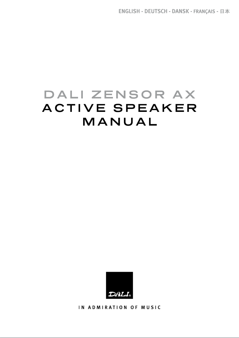 Page 1 de la notice Manuel utilisateur Dali Zensor 5 AX