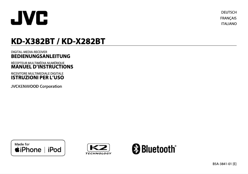 Page 1 de la notice Manuel utilisateur JVC KD-X382BT