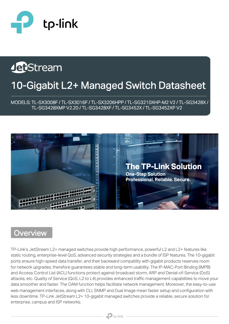 Page n°1 - Fiche technique TP-Link Omada TL-SG3452XP