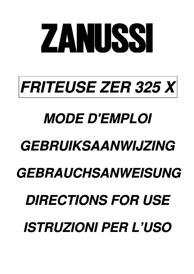 Image de la première page du manuel de l'appareil ZER325X
