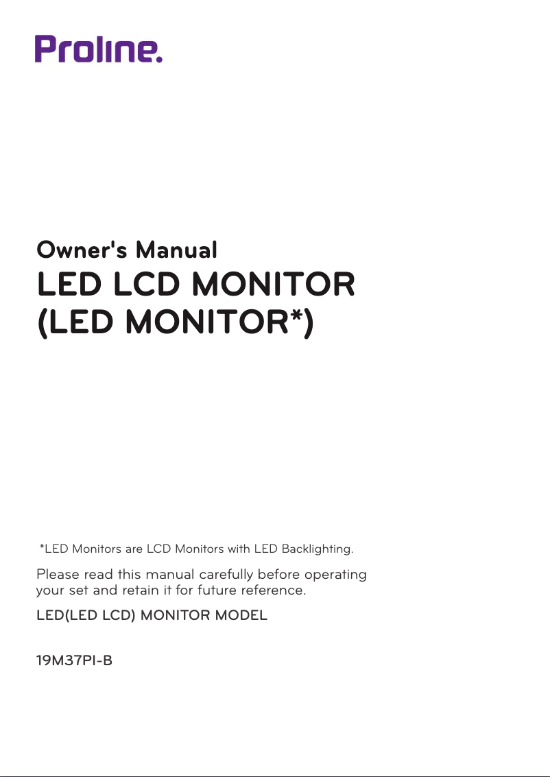 Page n°1 - Manuel utilisateur LG 19M37PI