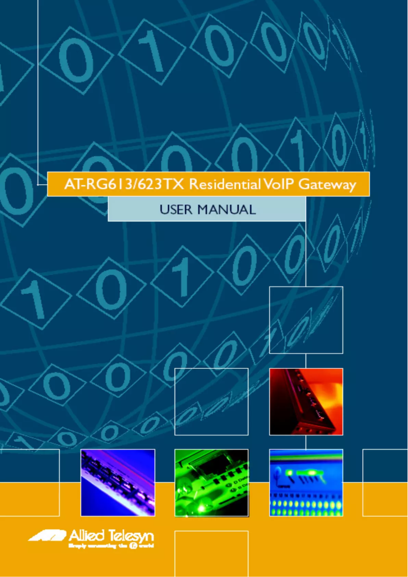 Image de la première page du manuel de l'appareil AT-RG623TX