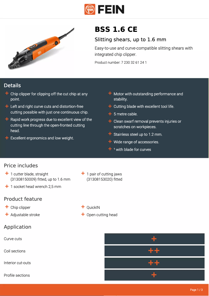 Image de la première page du manuel de l'appareil BSS 1.6 CE