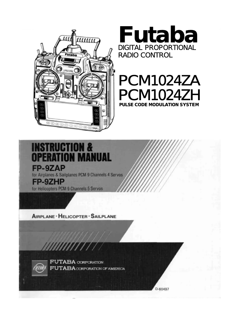 Page 1 de la notice Manuel utilisateur Futaba 9ZHP