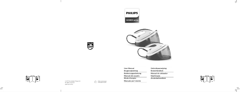 Page 1 de la notice Manuel utilisateur Philips PerfectCare Compact Essential GC6822