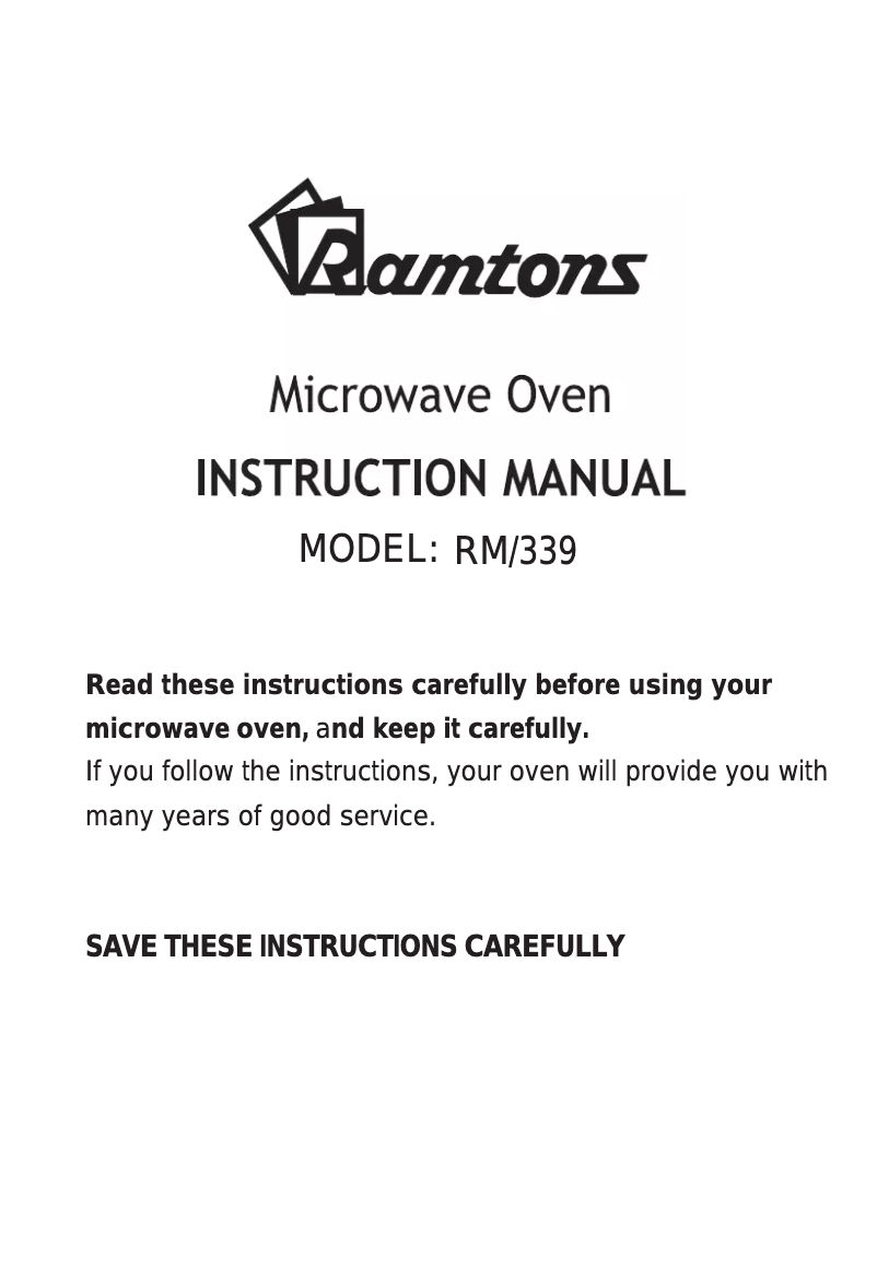 Page 1 de la notice Manuel utilisateur Ramtons RM/339