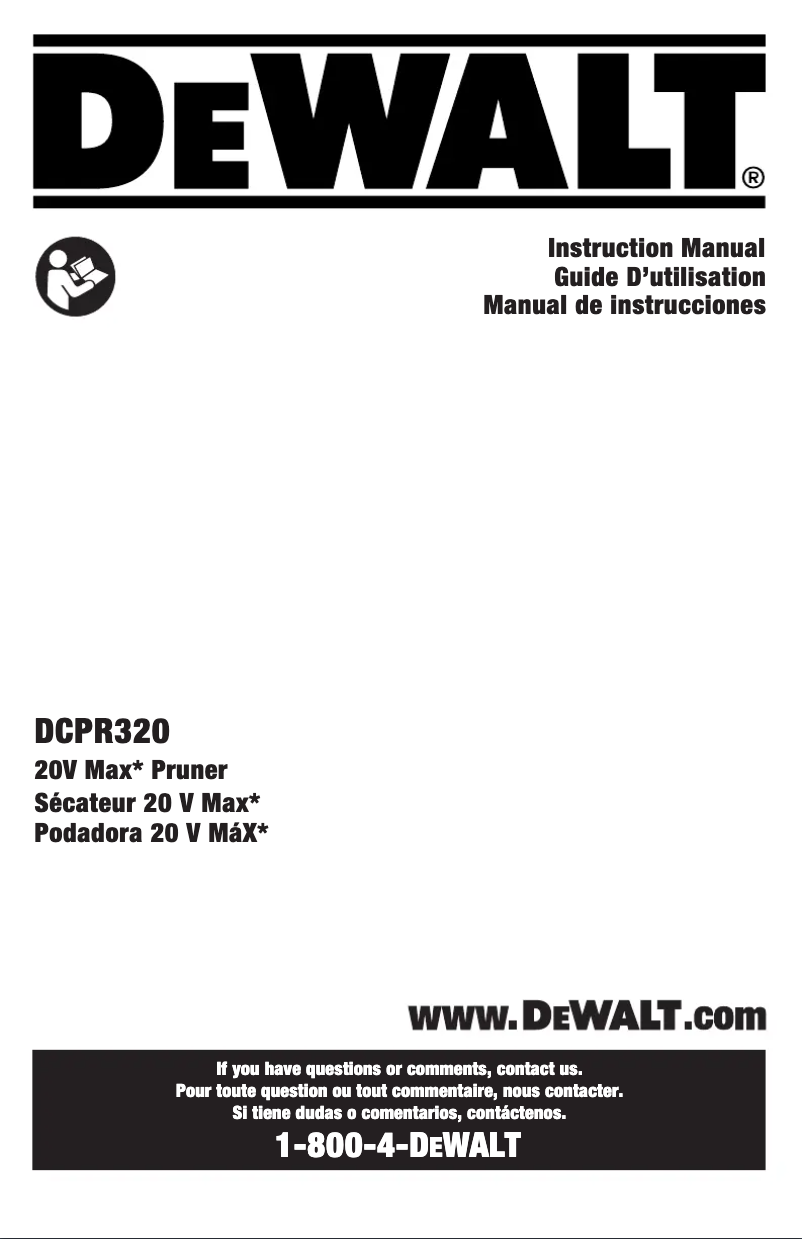 Page n°1 - Manuel utilisateur DeWalt DCPR320