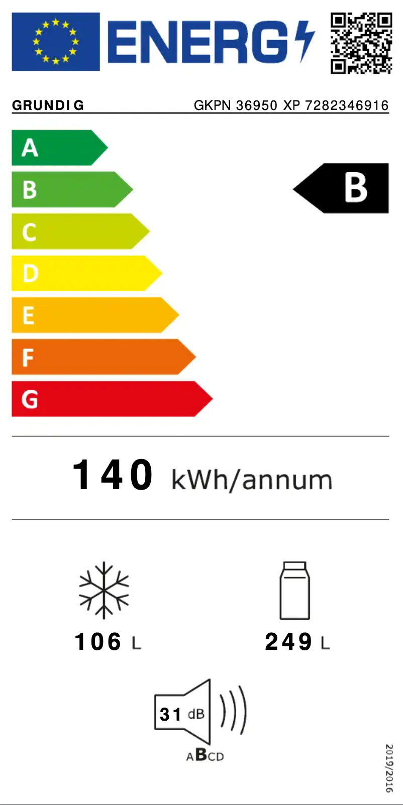 Page n°1 - Label énergétique Grundig GKPN 36950 XP