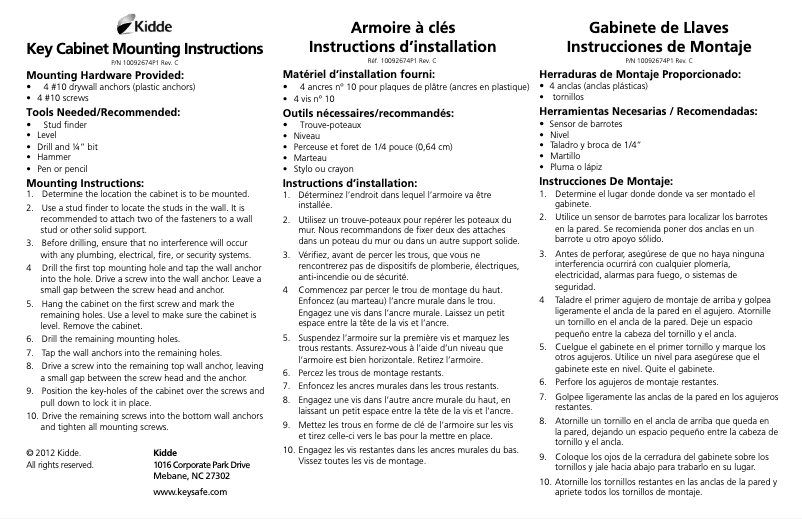 Page n°1 - Manuel utilisateur Kidde AccessPoint 001803