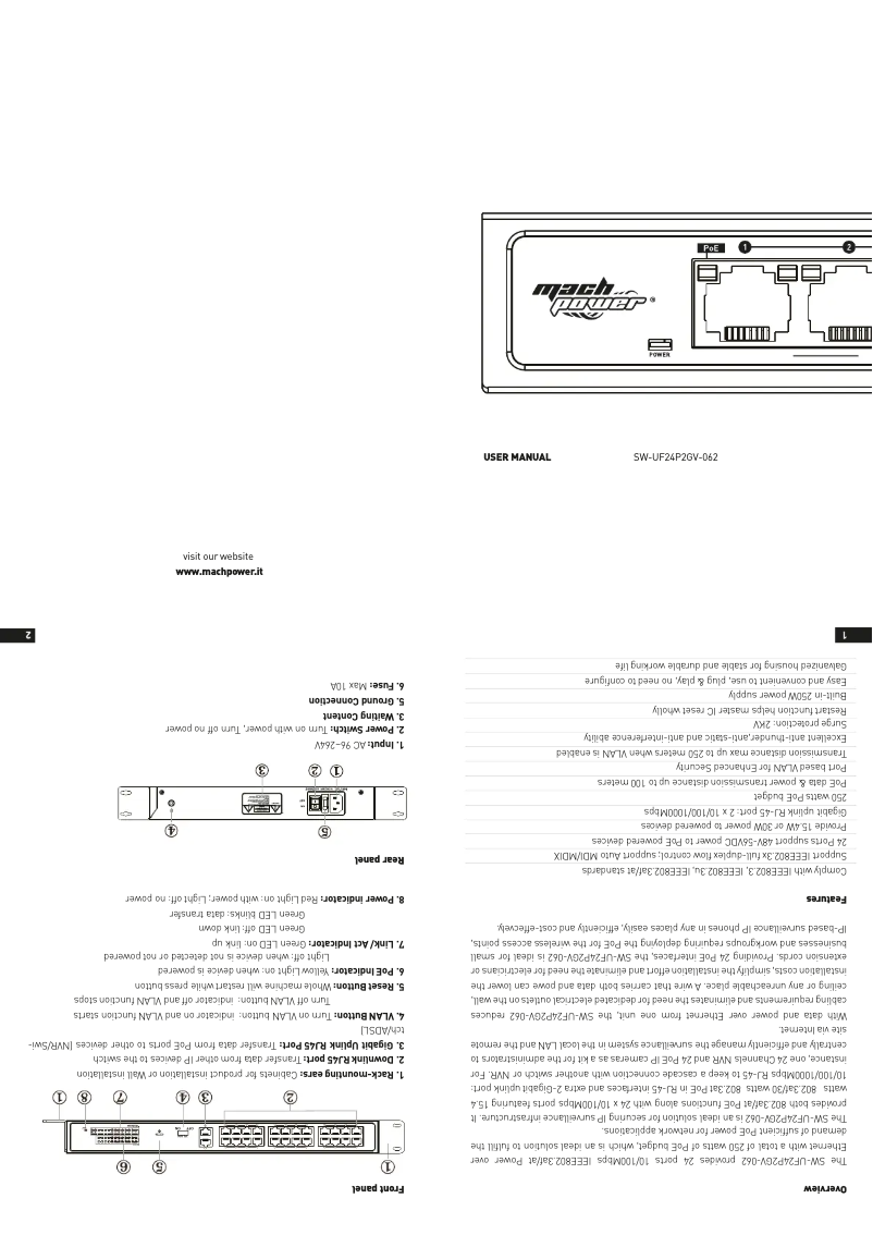 Page 1 de la notice Manuel utilisateur Mach Power SW-UF24P2GV-062
