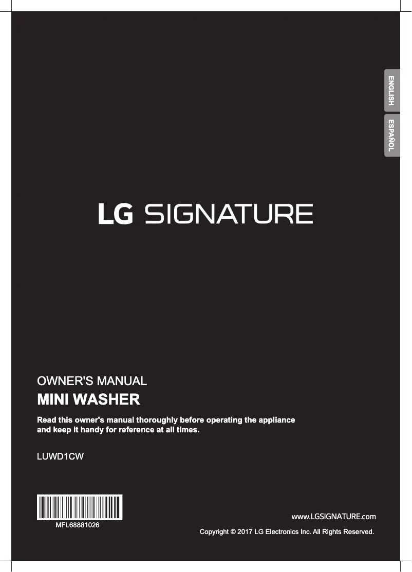 Page 1 de la notice Manuel utilisateur LG UWD1CW
